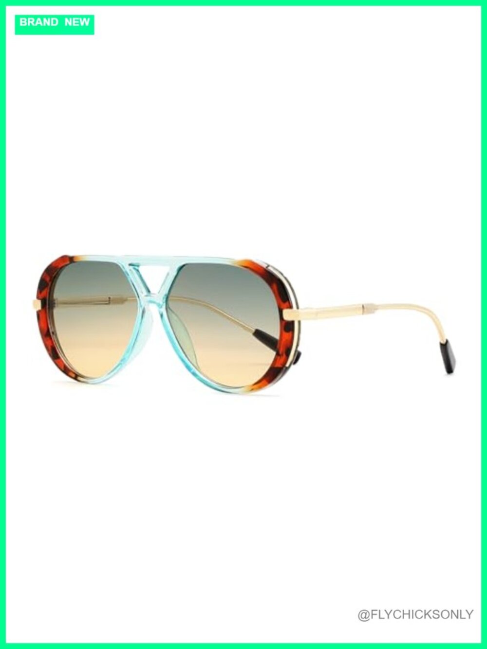 Retro Gold Metal Aviator Sunglasses UV400 Protection